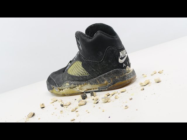 The OG 1990 Air Jordan 5 V Black Metallic Silver - YouTube