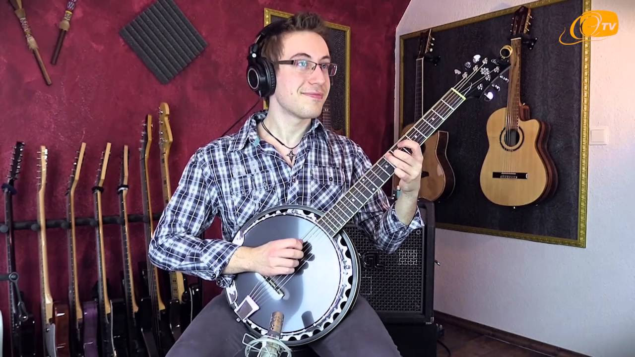 Ortega Guitars | Julian Scarcella plays the OBJ350/6-SBK - YouTube