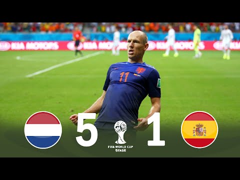 伝説の試合】オランダ、王者スペインを5-1で粉砕 W杯2014 - YouTube