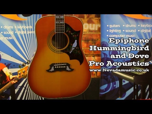 Epiphone Hummingbird Pro and Dove Pro Acoustic Demo's - YouTube