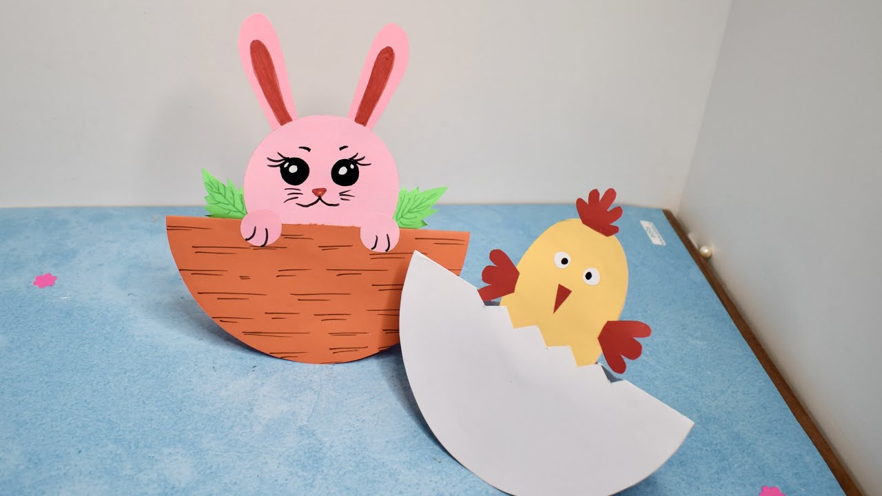 Beautiful swing Rabbit making for Easter | Paper crafts - YouTube