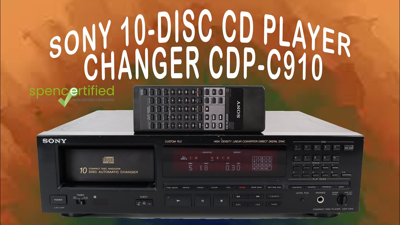 SONY CDP-C910 COMPACT DISC CD PLAYER CHANGER 10-DISC LOADING