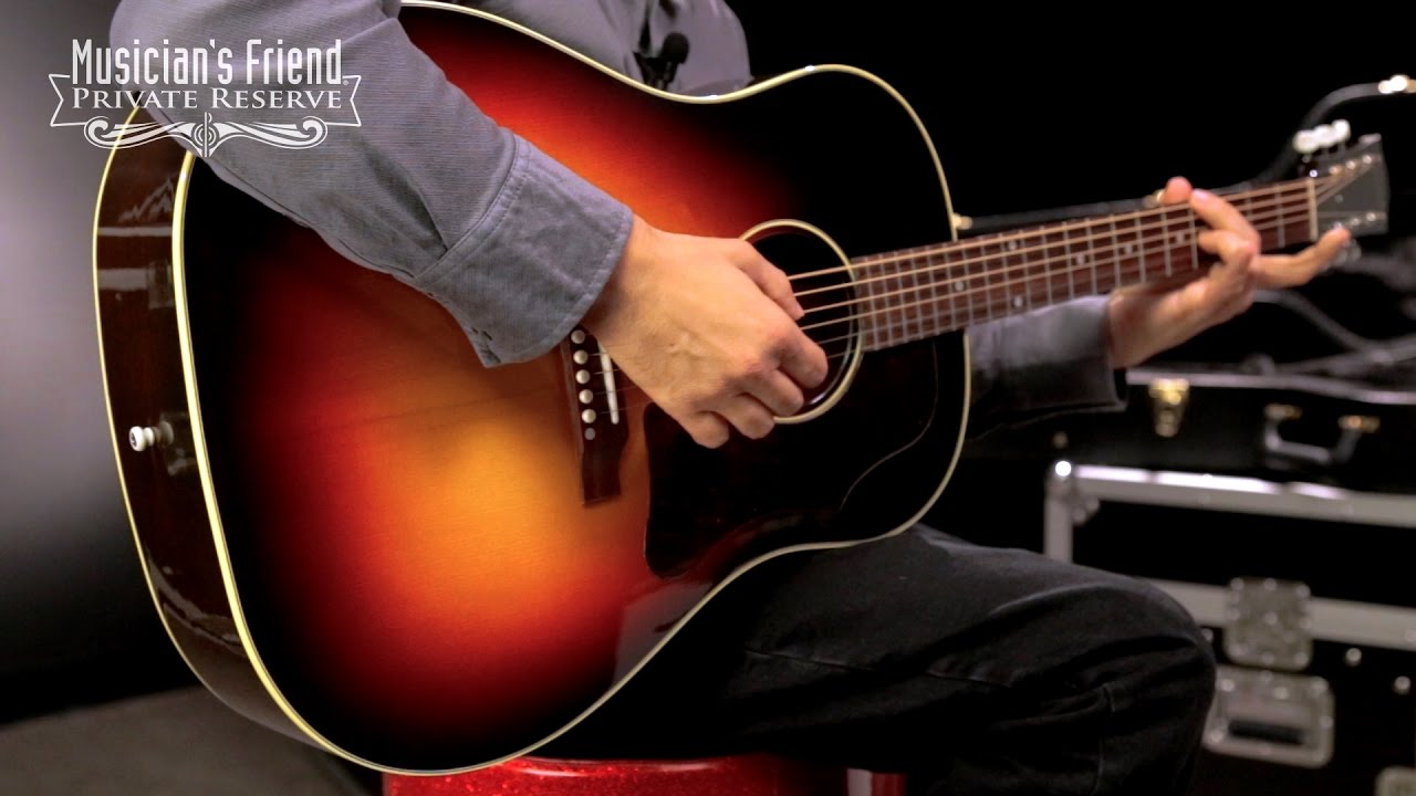 Gibson 1950's J-45 Red Spruce Acoustic Guitar, Tri-Burst - YouTube