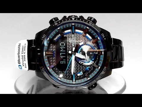 Casio Edifice ECB-800DC-1A Bluetooth Solar powered watch video