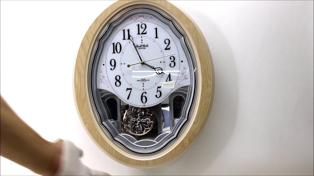 スモールワールド メロディ電波掛時計（30曲入） 4MN530RH13 ピンク