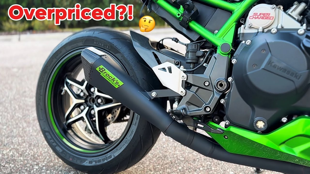 BROCKS FULL PENTA CARBON SYSTEM REVIEW ON MY KAWASAKI ZH2 - YouTube