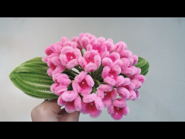 モールで作る花】モールで作る可愛い紫陽花の作り方手順 - YouTube