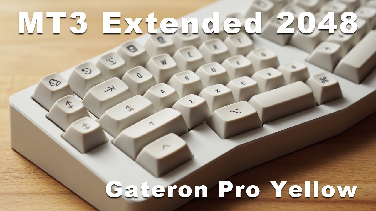 MT3 Extended 2048 Gateron Pro Yellow on Bear 65 Ergo Typing Sounds