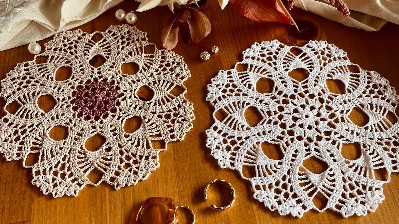 ドイリーの編み方【編み図付き】｜How to crochet (Pattern) - YouTube