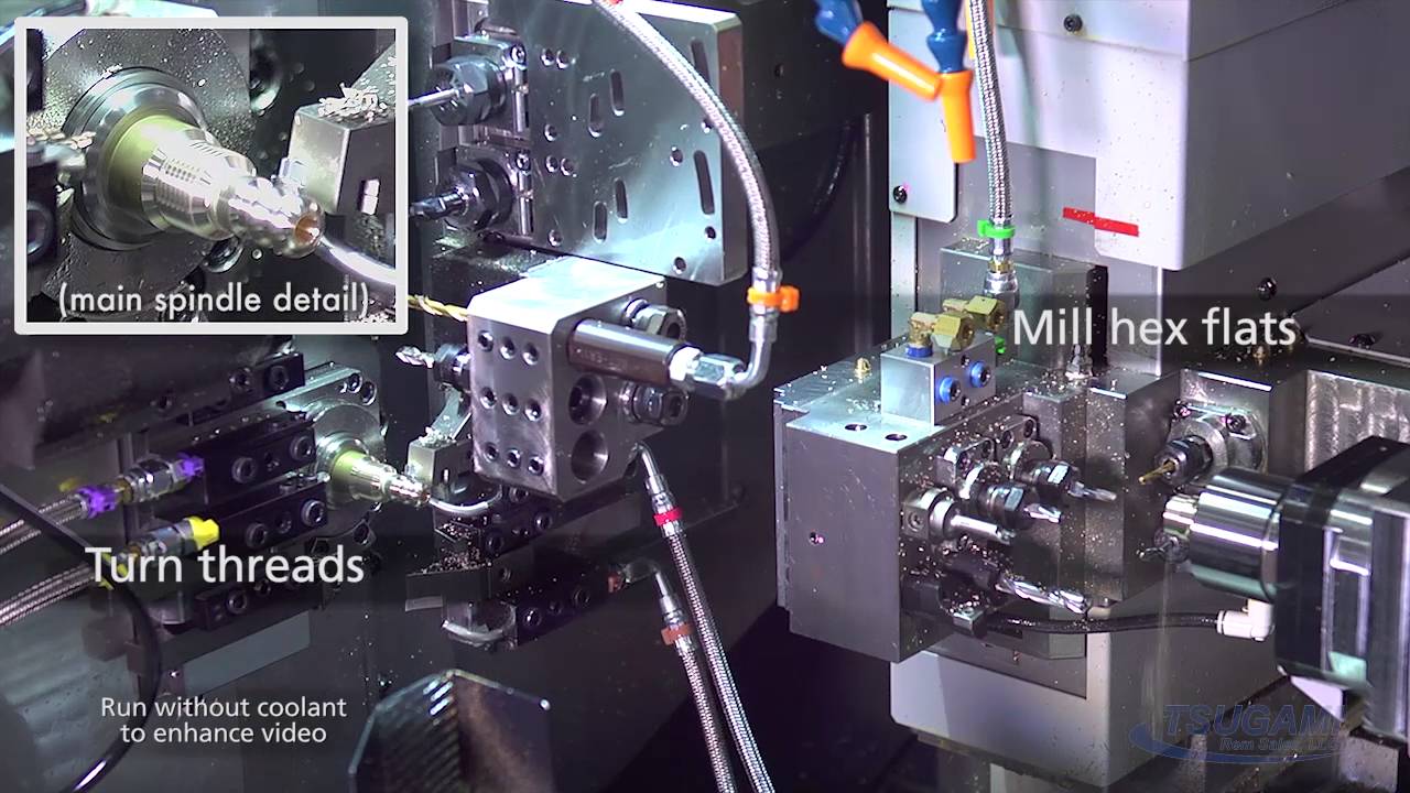 Tsugami BW129Z 12 mm 9-Axis Swiss Type CNC Automatic Lathe