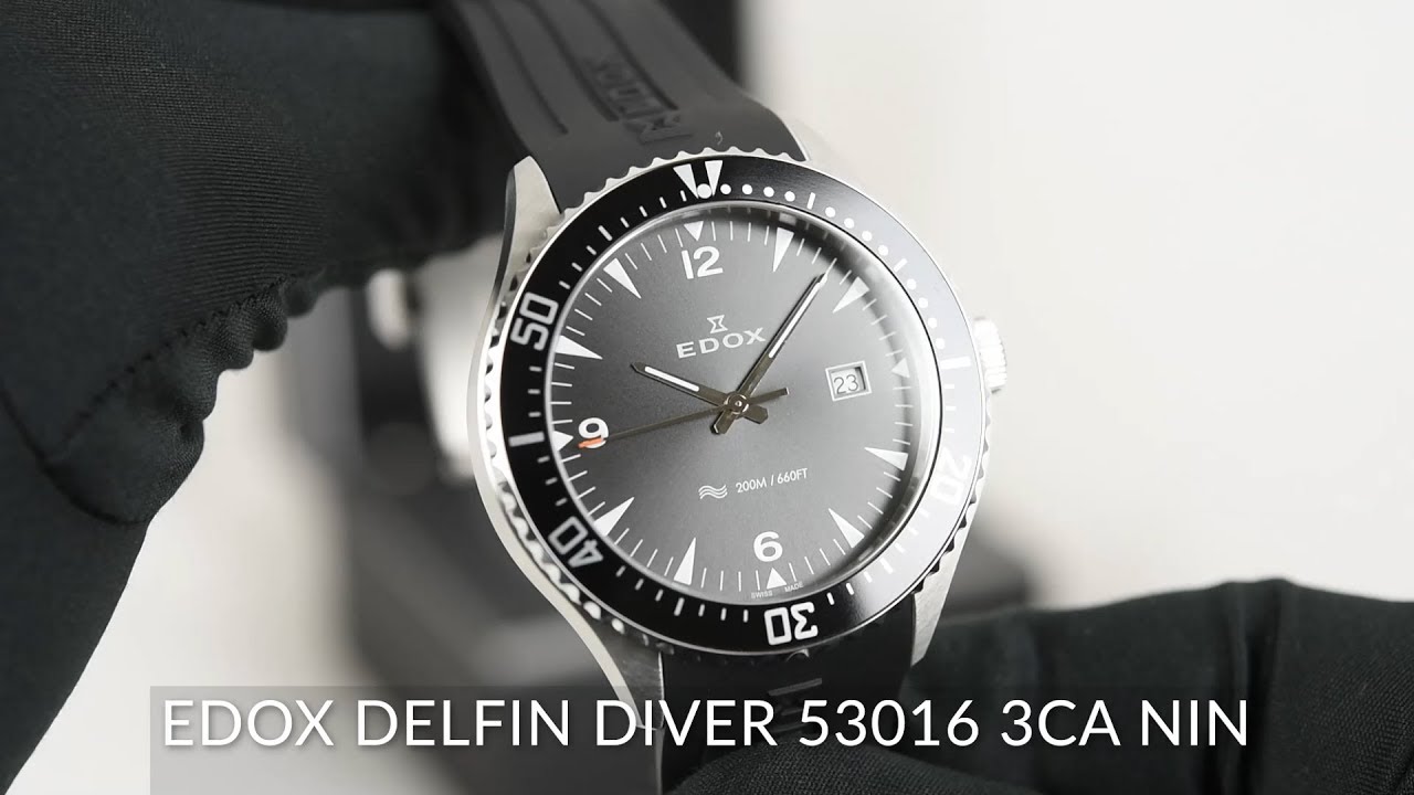 Edox Delfin Diver 53016 3CA NIN - YouTube