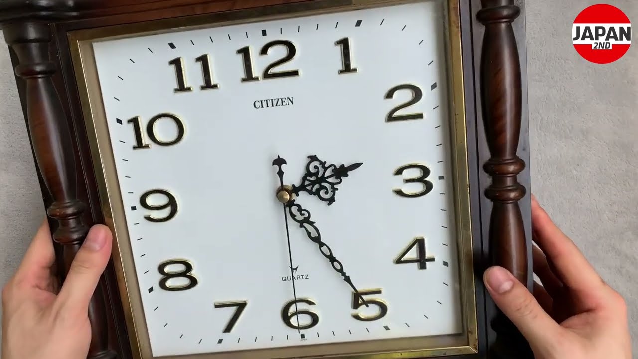 シチズン CITIZEN Clock 8MG199 昭和レトロ連続秒針 壁掛け時計 Retro