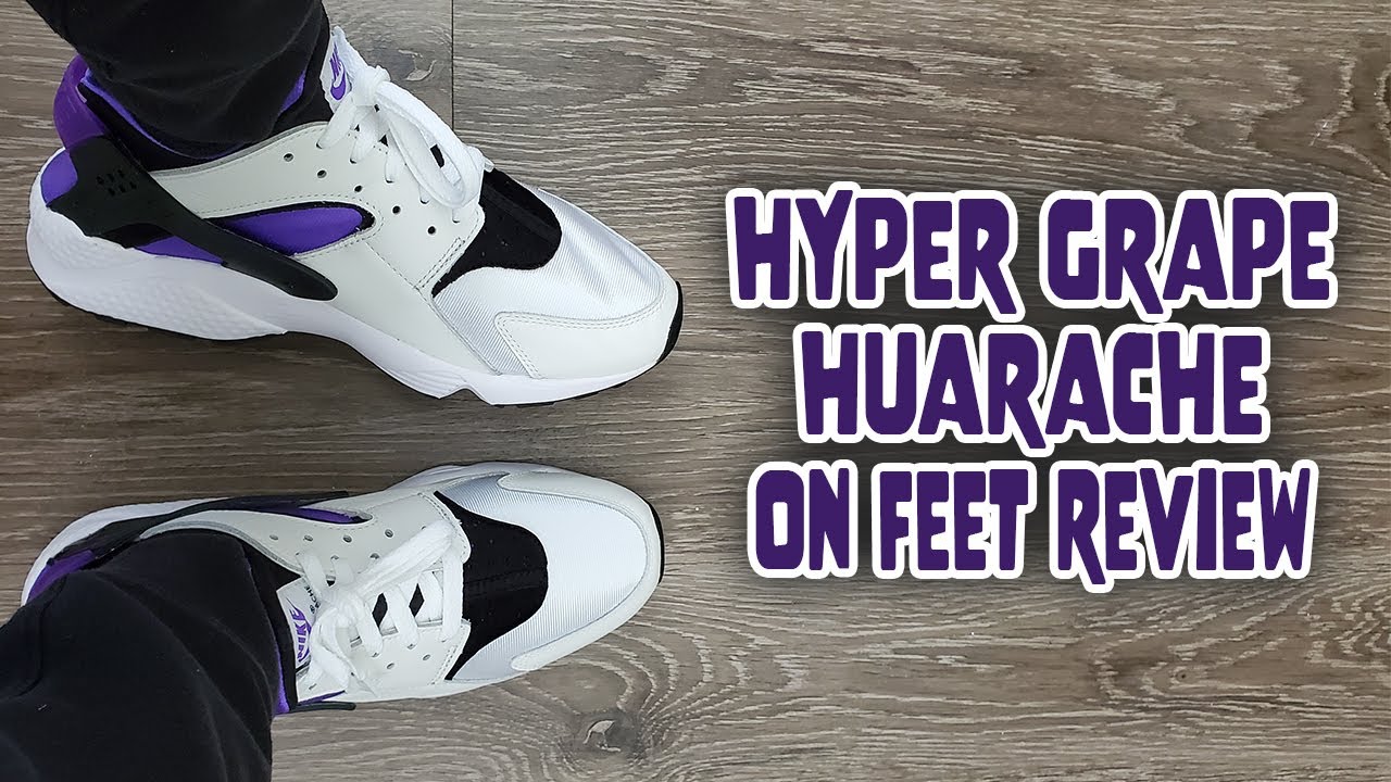 Nike Air Huarache Hyper Grape On Feet Review (DD1068 108) - YouTube