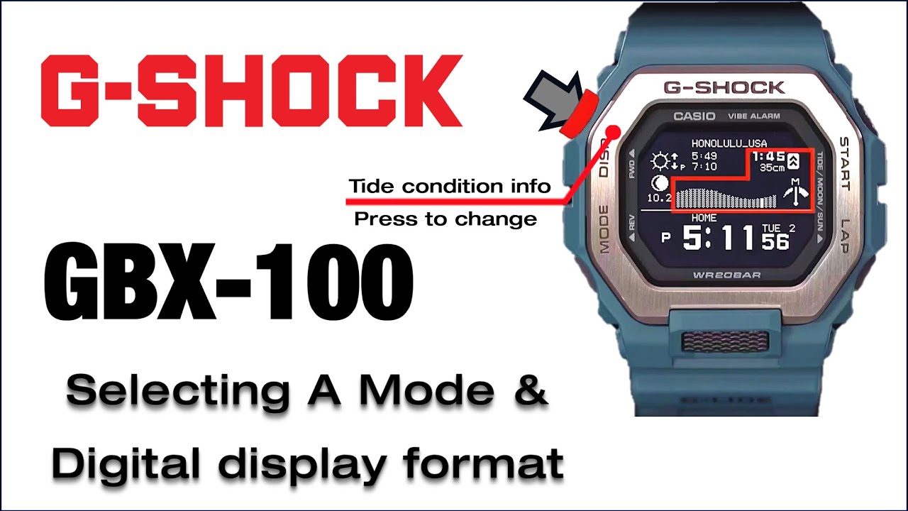 GBX-100 G-Shock Module 3482 Mode Selection & Display Format