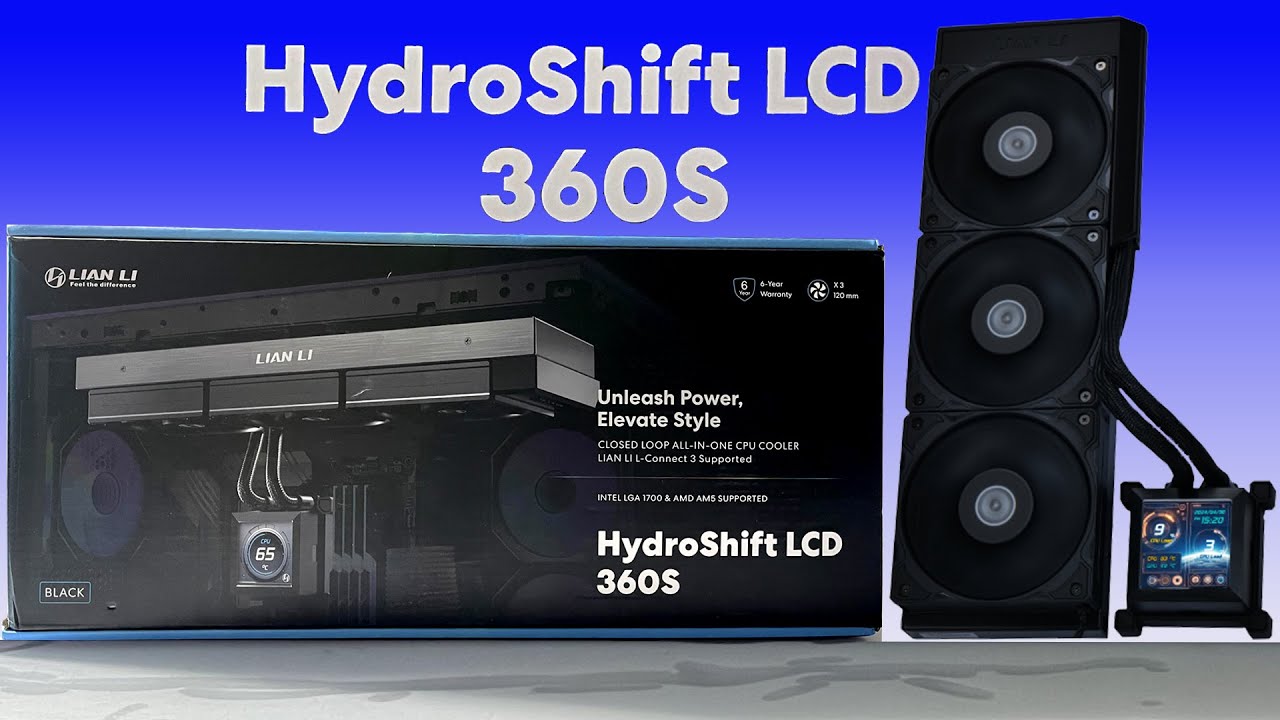 Lin Li Hydroshift LCD 360 s AIO Liquid Cooler Unbox install and