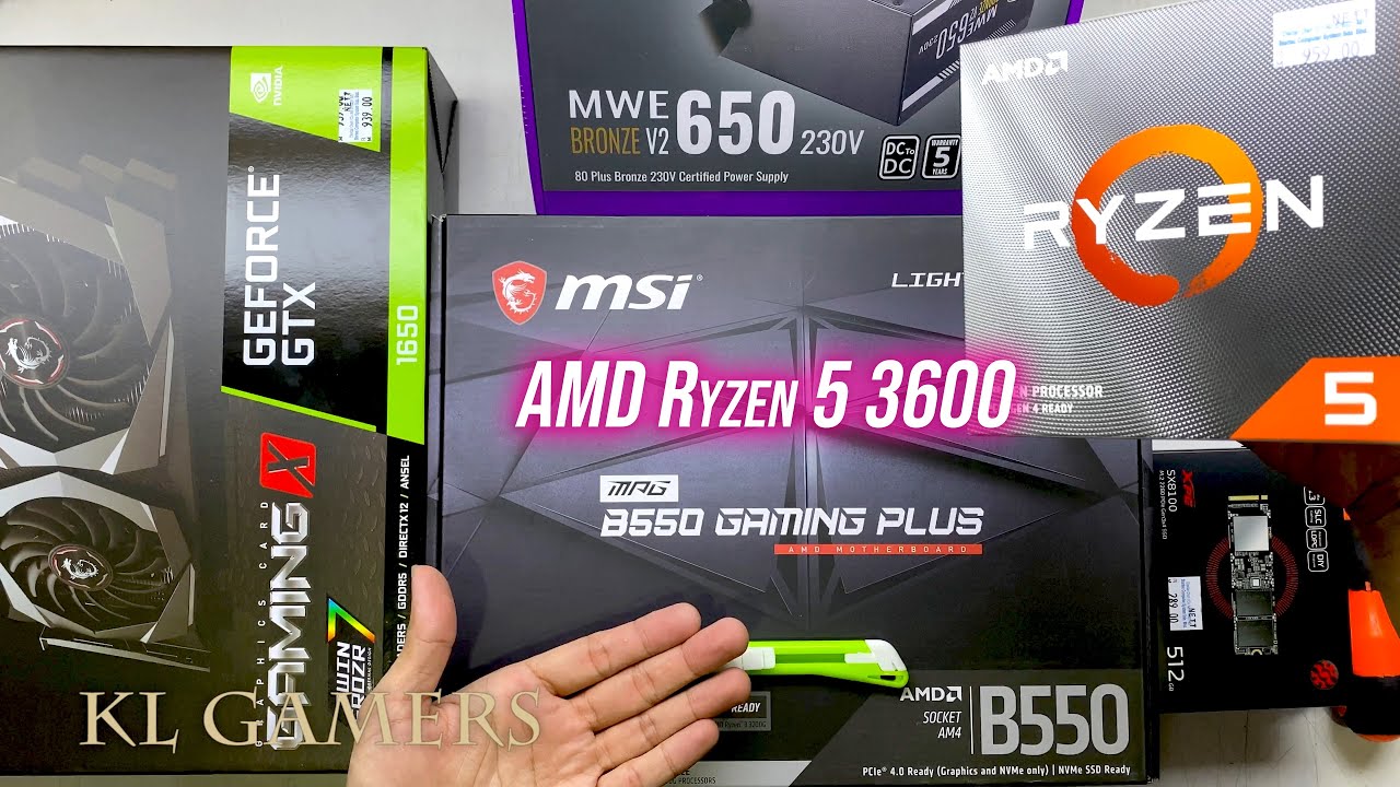 AMD Ryzen 5 3600 msi MPG B550 GAMING PLUS HyperX GTX 1650 GAMING X