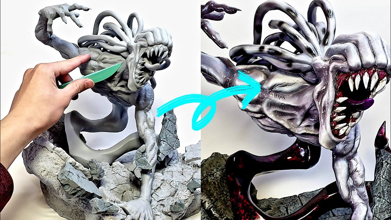 呪術廻戦0 粘土で里香ちゃんのフィギュアを作ってみた Sculpting Rika