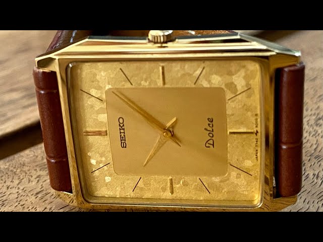 Vintage April 1987 Seiko Quartz Dolce 7740-5000 Gold Flake Nickel