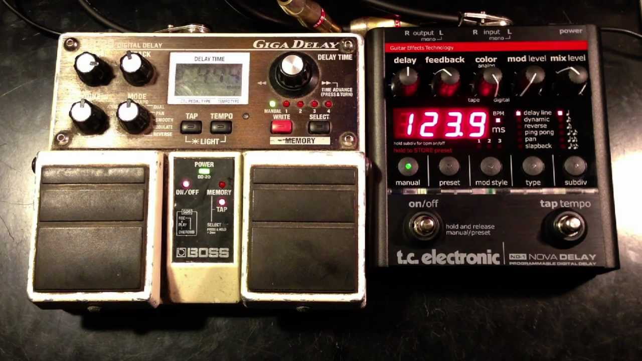 Boss DD20 vs TC Electronic Nova Delay - YouTube