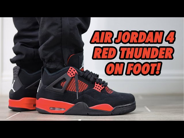 Air Jordan 4 CRIMSON (Red Thunder) ON FOOT! - YouTube