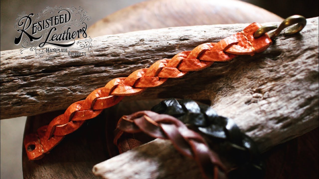 レザークラフト vlog.7】マジック・トリック編みレザーブレスレットを