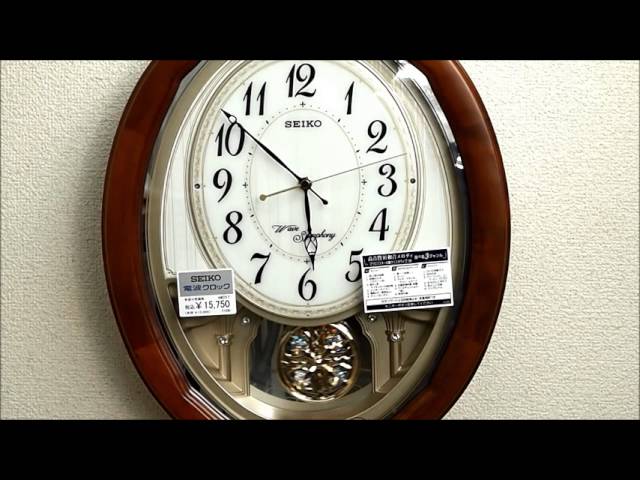 セイコー アミューズ木枠電波掛時計(茶) AM257B SEIKO Melodies In
