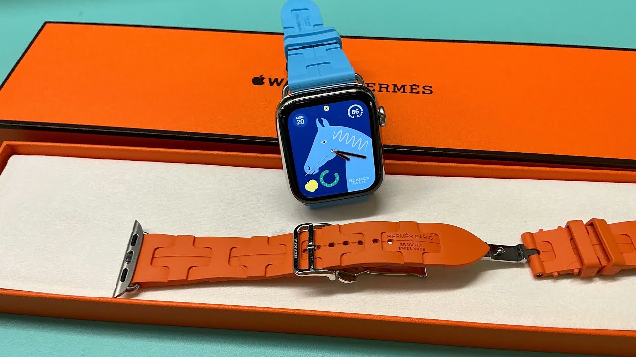 Apple Watch Hermès Single Tour Deployment Buckle Kilim in Bleu