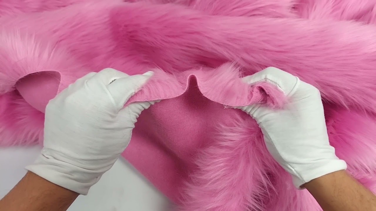 Pink Lemonade Solid Shaggy Long Pile Faux Fur Fabric by the Yard