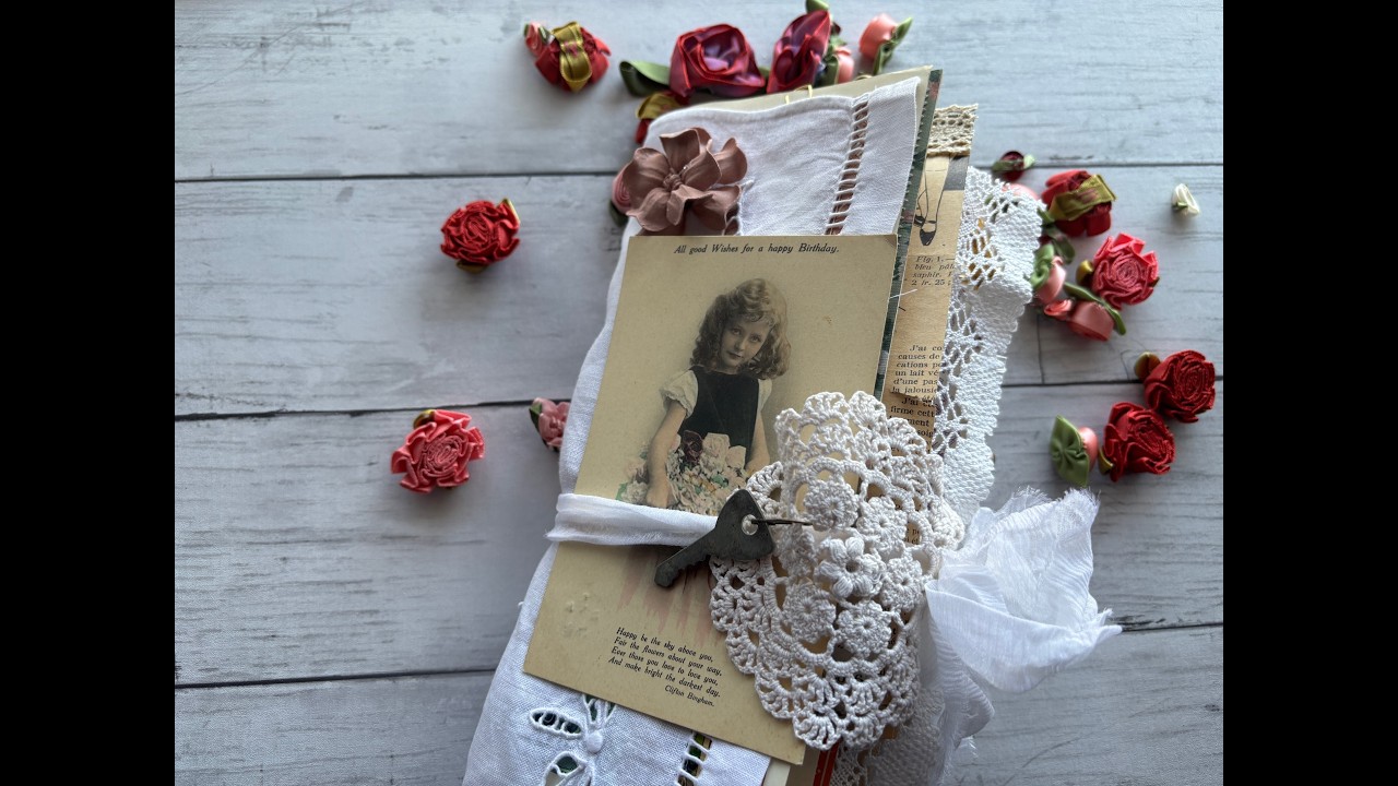 秘密の花言葉ジャンクジャーナル junk journal flip-through - YouTube