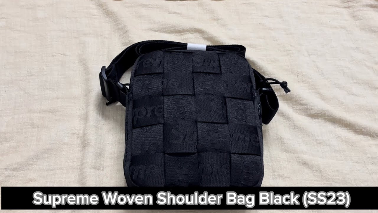 Supreme Woven Shoulder Bag Black (SS23) - YouTube