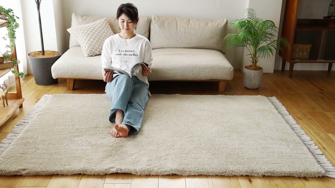 ふわふわ厚手ラグ！オールシーズン使えるミックスカラーのミドル