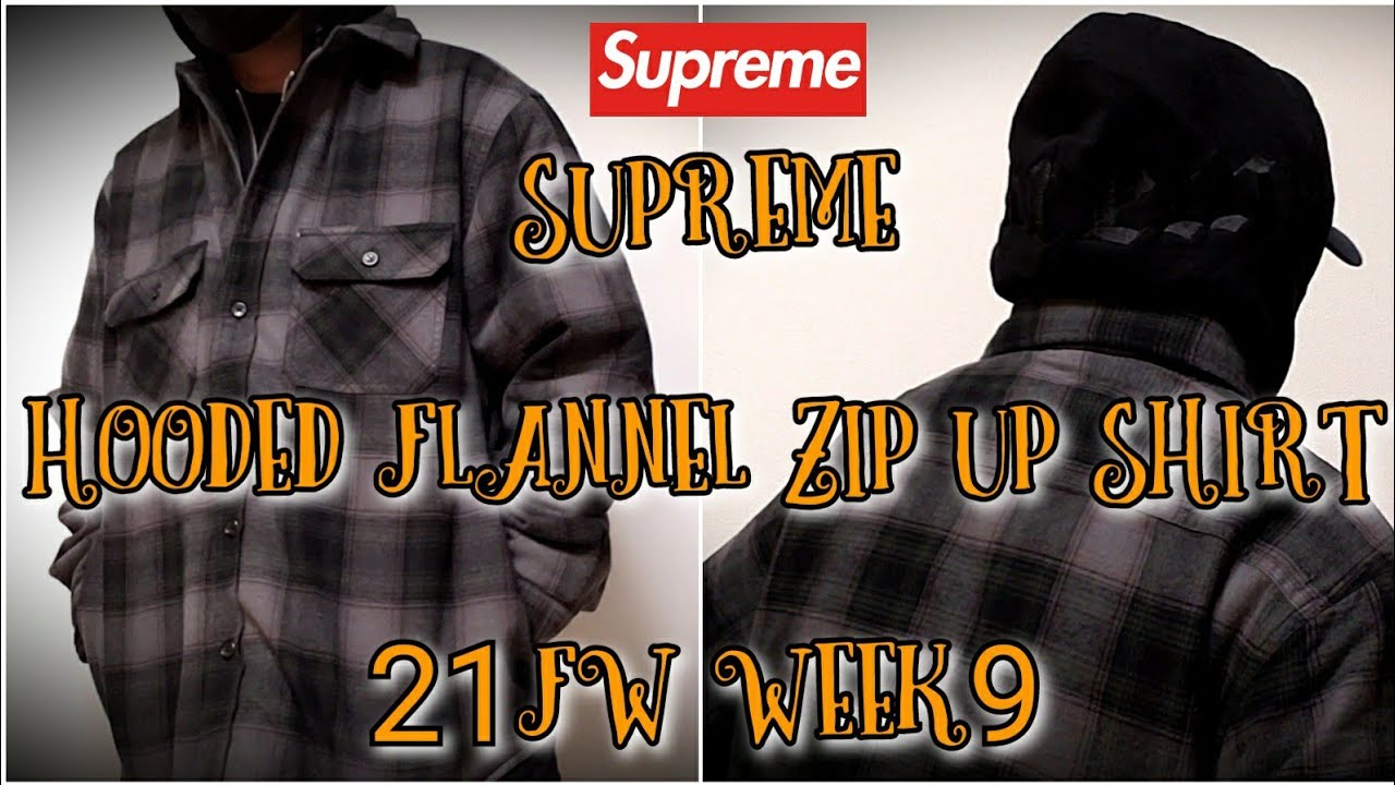 Supreme Hooded Flannel Zip Up Shirt 21fw Week9 シュプリーム フード
