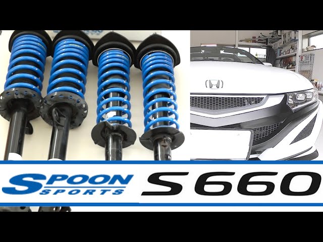 S660 スプーン ダウンサス 交換作業 SPOON PROGRESSIVE SPRING - YouTube