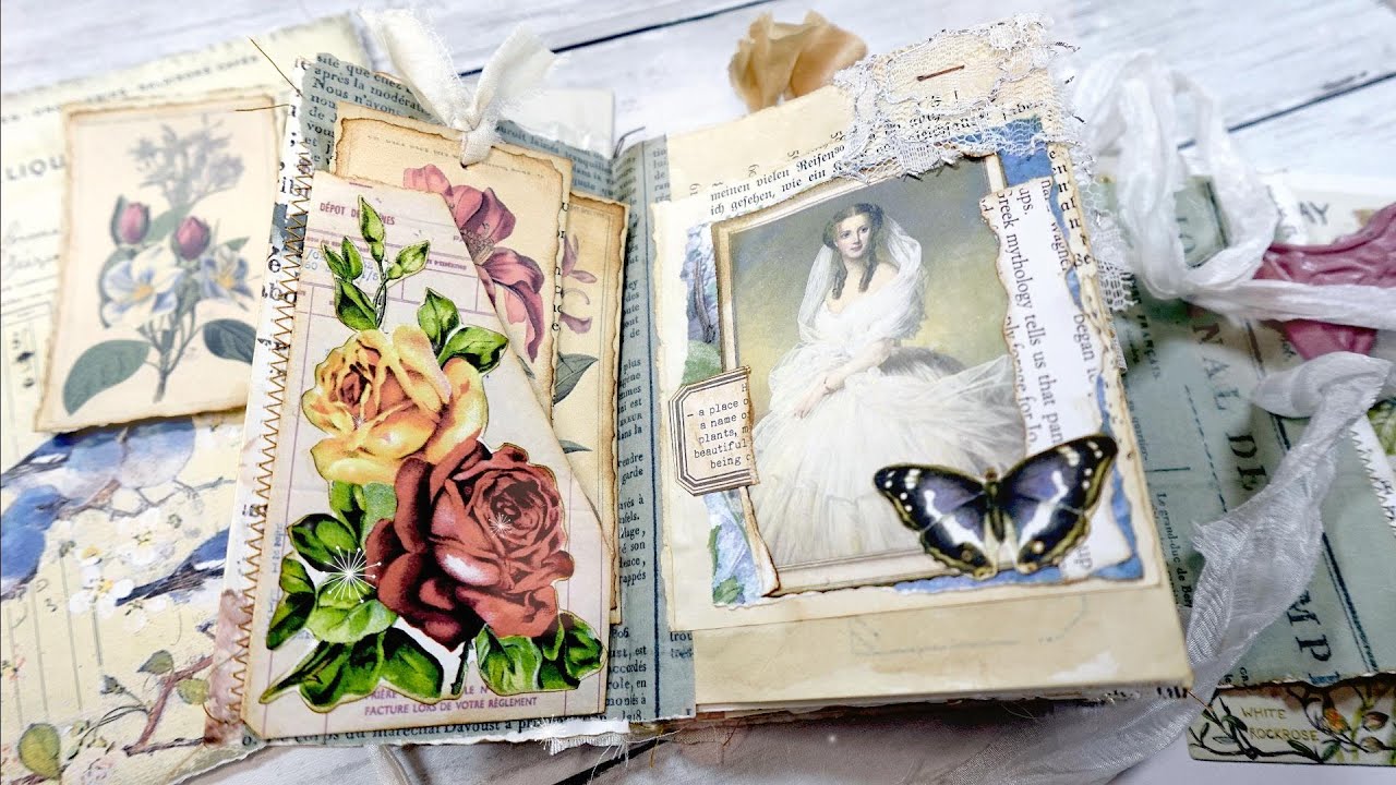 紙もの♡小さなジャンクジャーナルを1冊作りました✨（Introducing