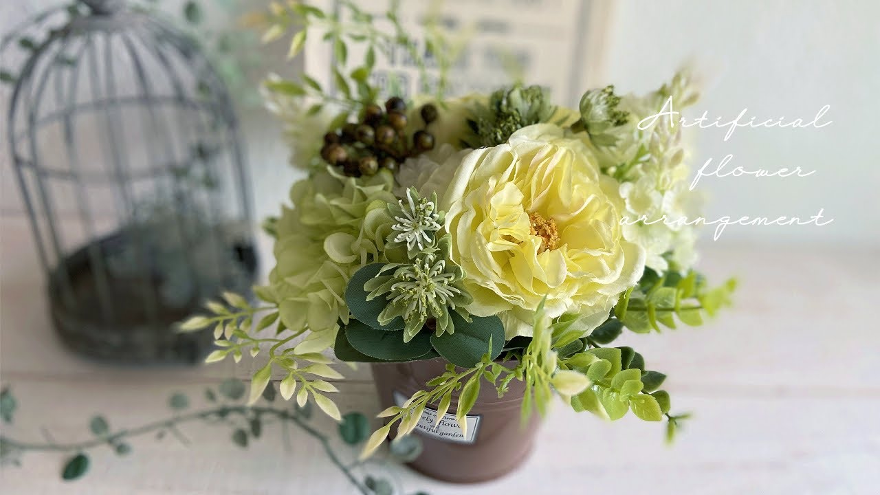 ニトリ】ニトリの造花を使ったインテリアフラワー/ニトリの造花リース