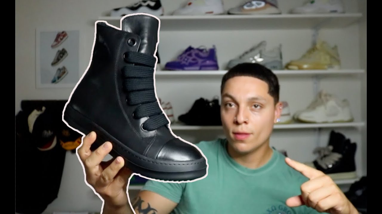Rick Owens Jumbo Lace Black Leather High Top Boot (Review) + ON