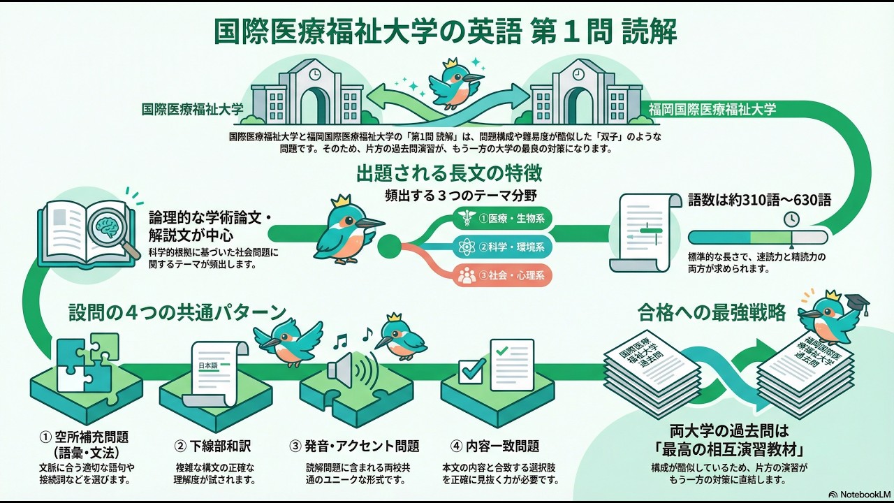 AI解説】国際医療福祉大学 英語 第1問「読解」傾向と対策 - YouTube