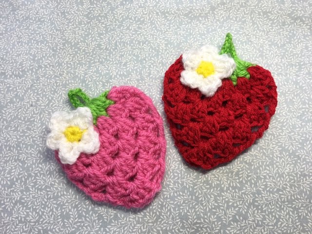 いちごのエコたわしの編み方 - YouTube