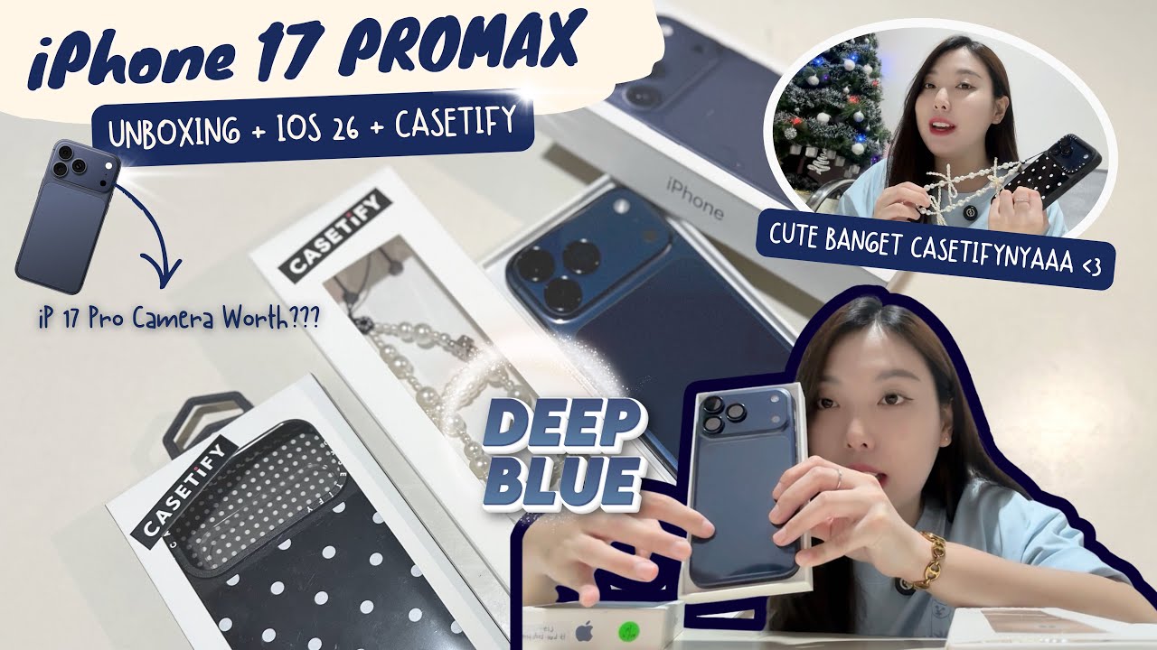 iPhone 17 PROMAX deepblue 💙 UNBOXING +ios26 + CASETIFY