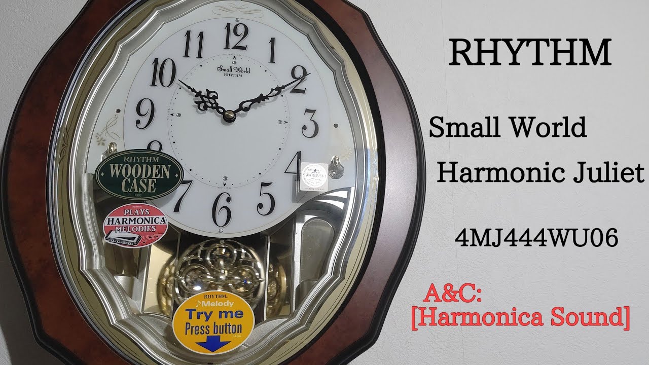 RHYTHM Small World Harmonic Juliet Melody Clock 4MJ444WU06