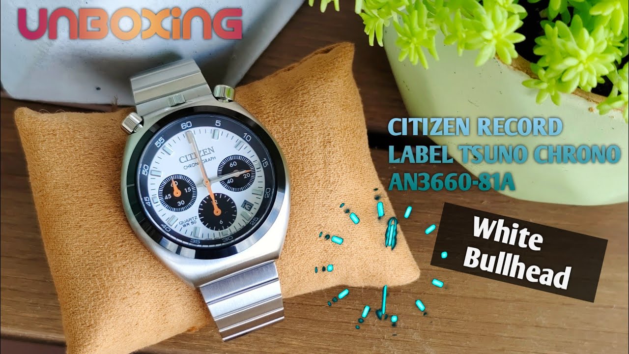Unboxing CITIZEN RECORD LABEL TSUNO CHRONO AN3660-81A | White