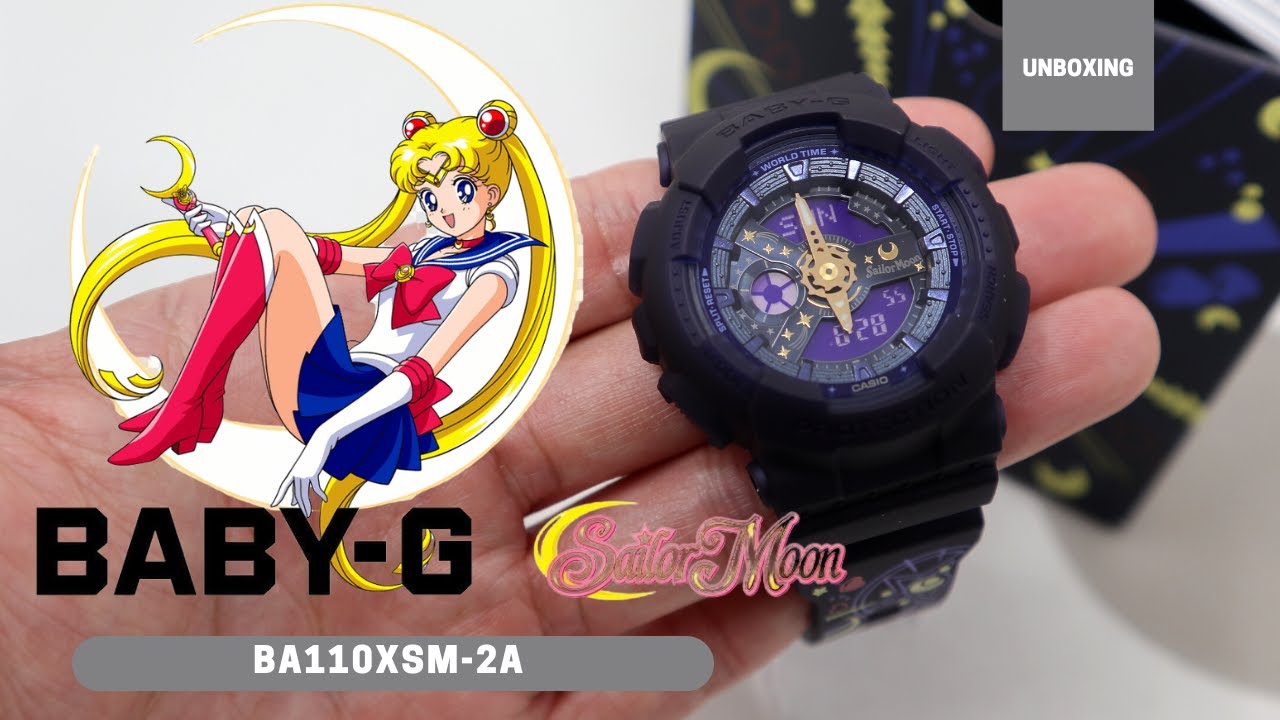 Unboxing Sailor Moon X Baby-G Watch BA110XSM-2A BA-110XSM-2A - YouTube
