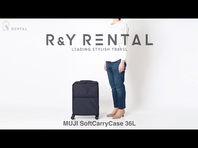 1-3泊] 無印 ソフトキャリーケース 36L ネイビー 4輪 MUJI /スーツ