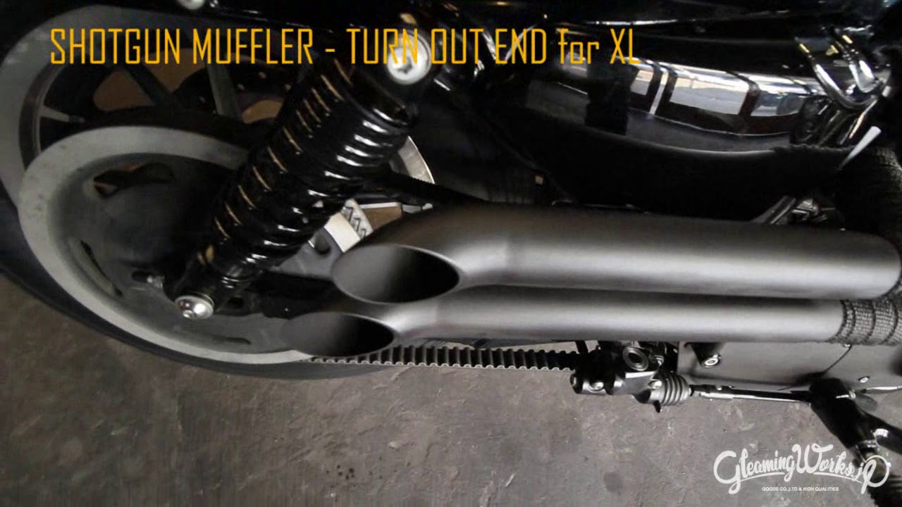SHOTGUN MUFFLER / TURN OUT END for XL - GLEAMING WORKS - YouTube
