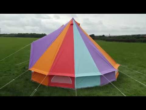 Boutique Camping - 5m Rainbow Bell Tent - YouTube