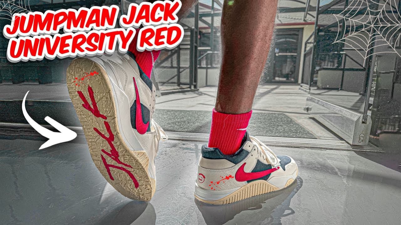 Travis Scott x Jordan Jumpman Jack University Red on foot review