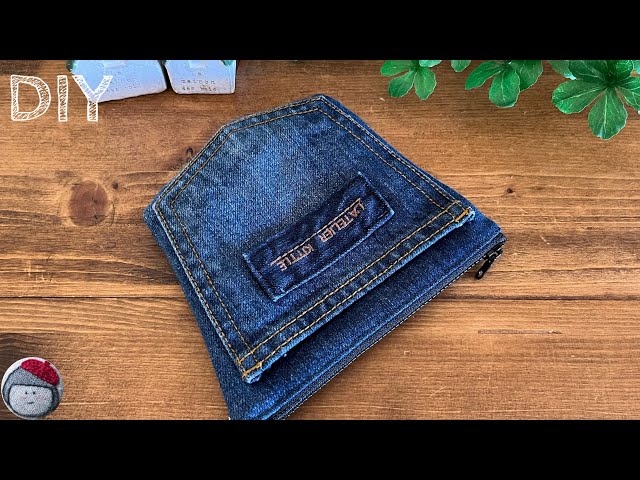 How to make a denim remake pouch - YouTube