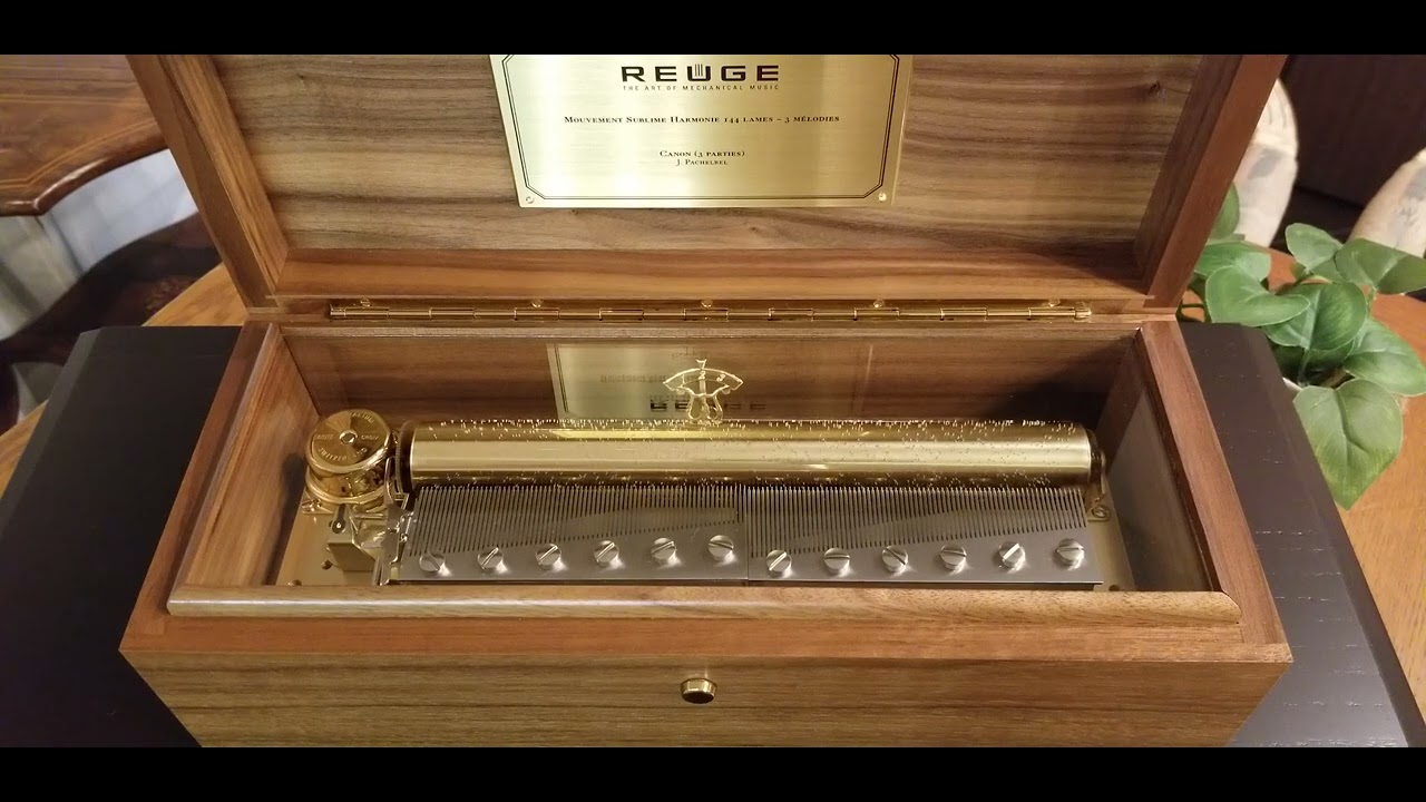 リュージュオルゴール 】144弁 パッヘルベル ♪カノン5324 クルミ無垢