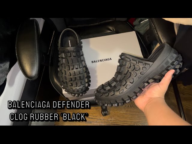 Balenciaga Defender Clog Rubber 'Black' ( Full Review ) - YouTube