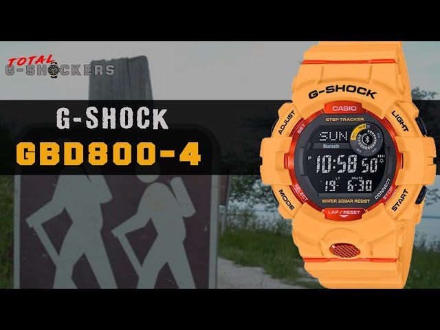 Casio G-SHOCK GBD800-4 | Orange & Red G Shock G-SQUAD Step Tracker